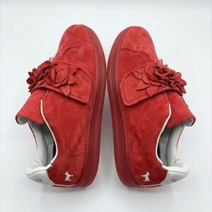 GOATS 573 Modular Sneakers with Floral Appliqué in Red, Size 3.5